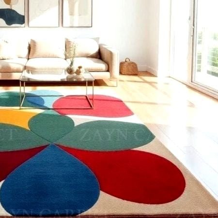 Handcrafted Floral Abstract Multicolor Living Room Rug
